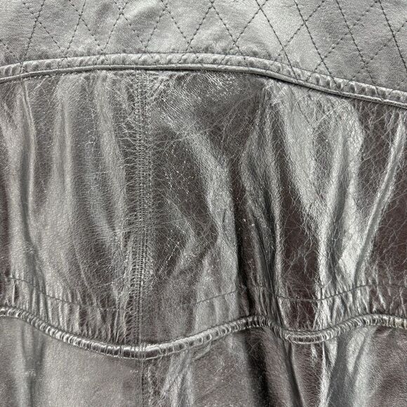 Vintage CITY STREETS Leather Jacket Mens XL Black Full Zip Deep Button Pockets - Picture 9 of 13